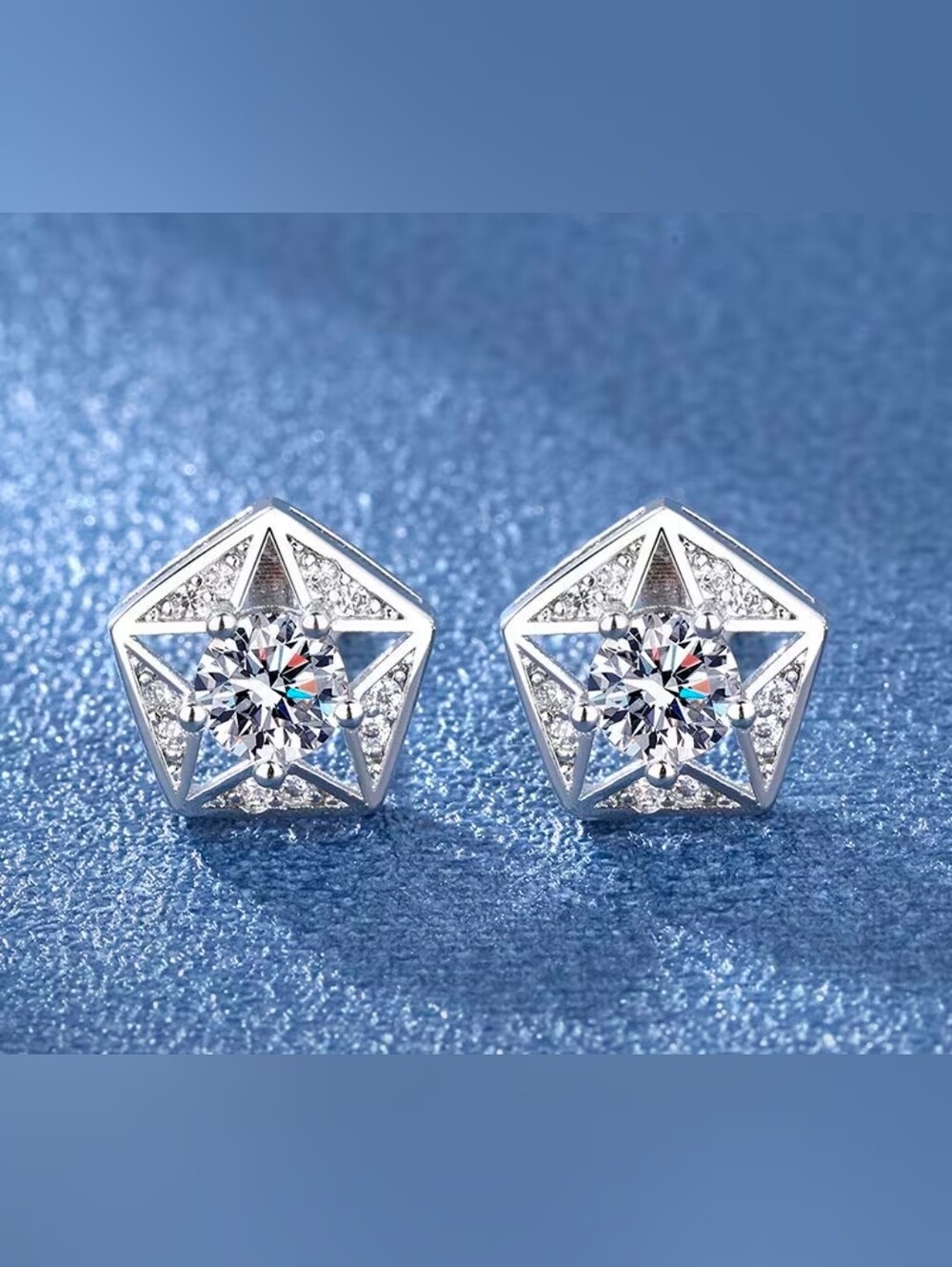 $8 Each Or Bundle 5/$20 Sterling Silver Starburst Cubic Zirconia Stud Earrings